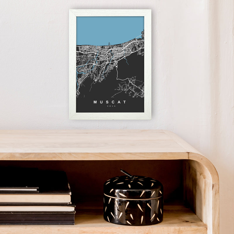 Muscat Art Print by UrbanMaps A4 Oak Frame