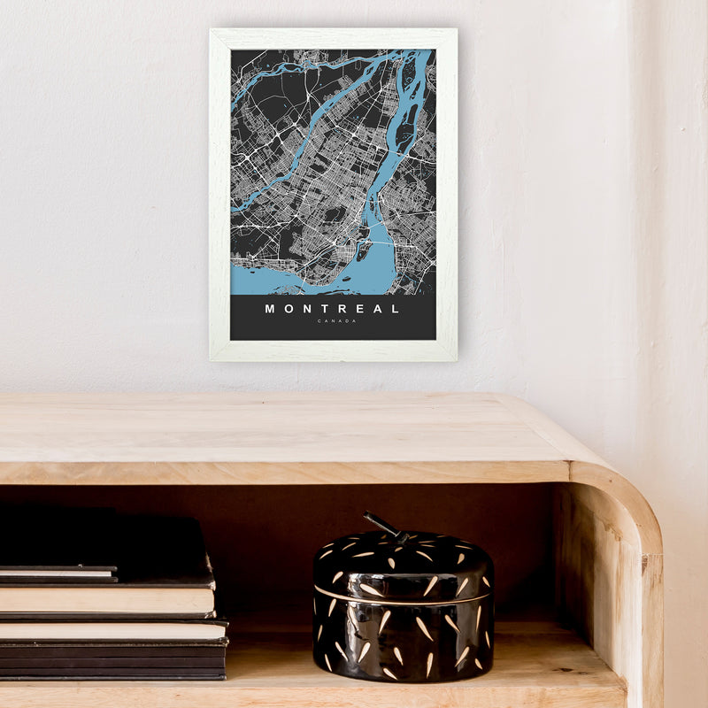 Montreal Art Print by UrbanMaps A4 Oak Frame