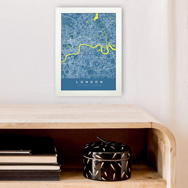 London II Art Print by UrbanMaps A4 Oak Frame