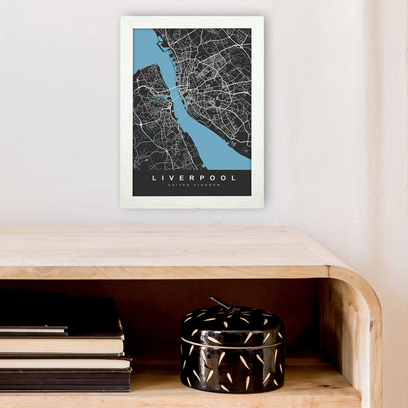 Liverpool II Art Print by UrbanMaps A4 Oak Frame