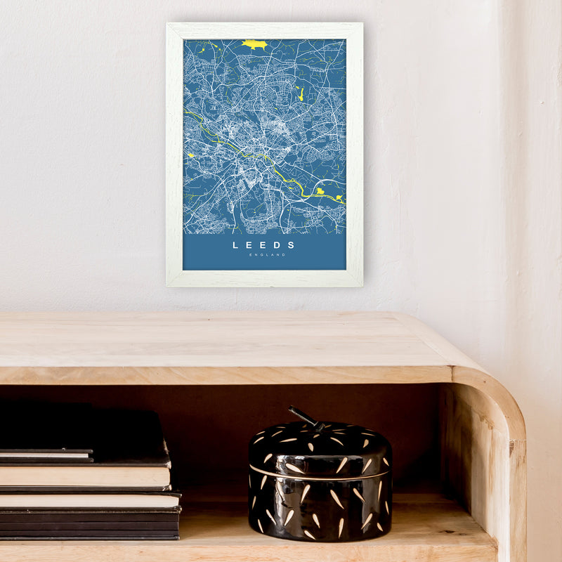 Leeds II Art Print by UrbanMaps A4 Oak Frame