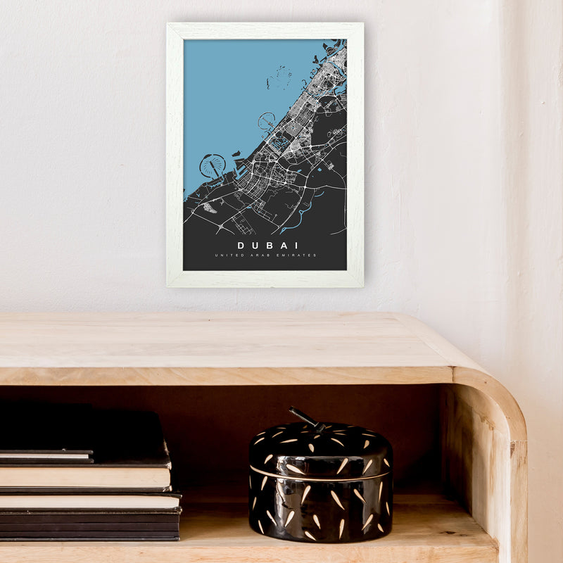 Dubai Art Print by UrbanMaps A4 Oak Frame