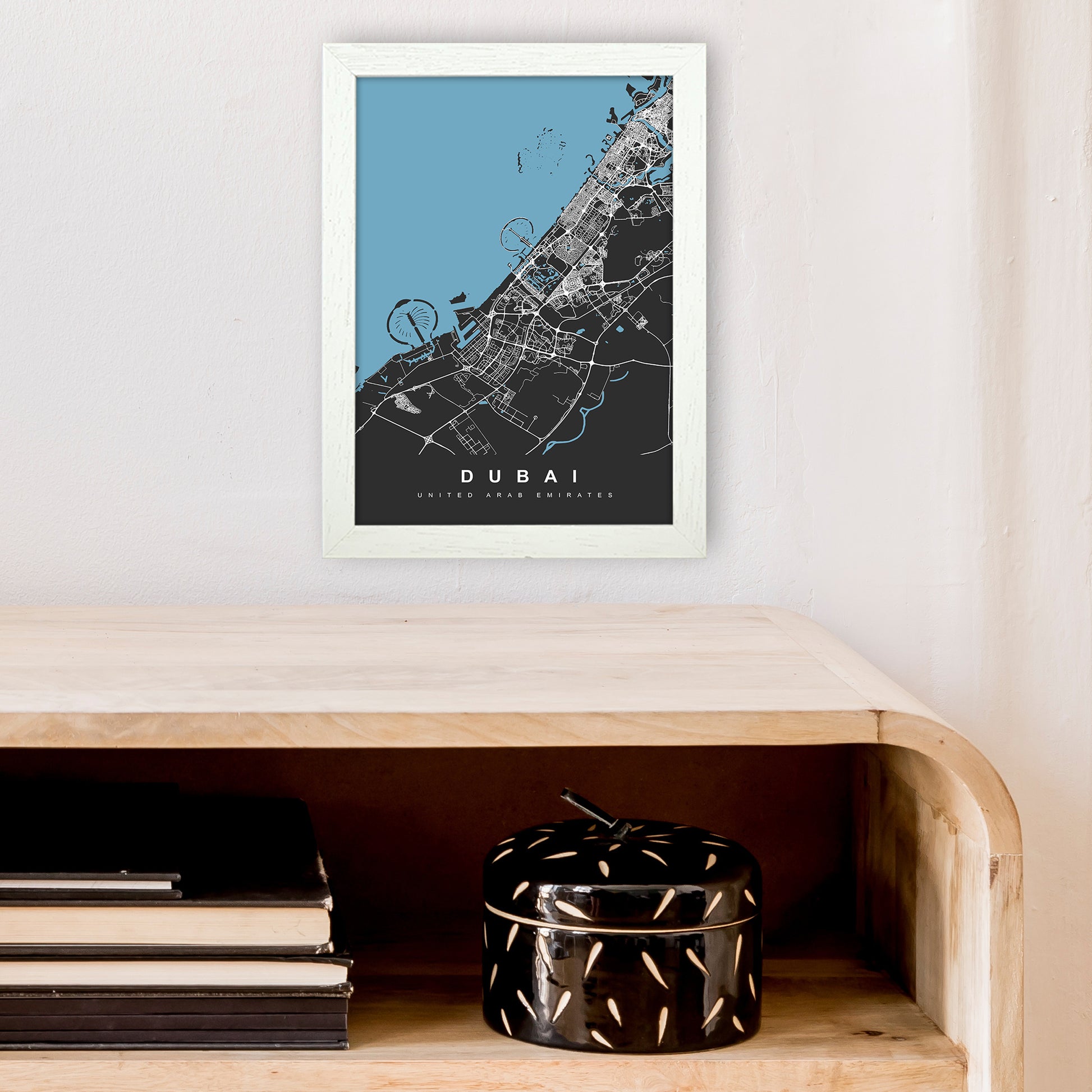 Dubai Art Print by UrbanMaps A4 Oak Frame
