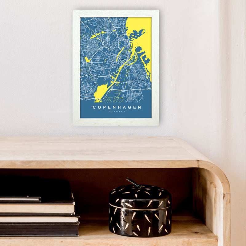 Copenhagen I Art Print by UrbanMaps A4 Oak Frame