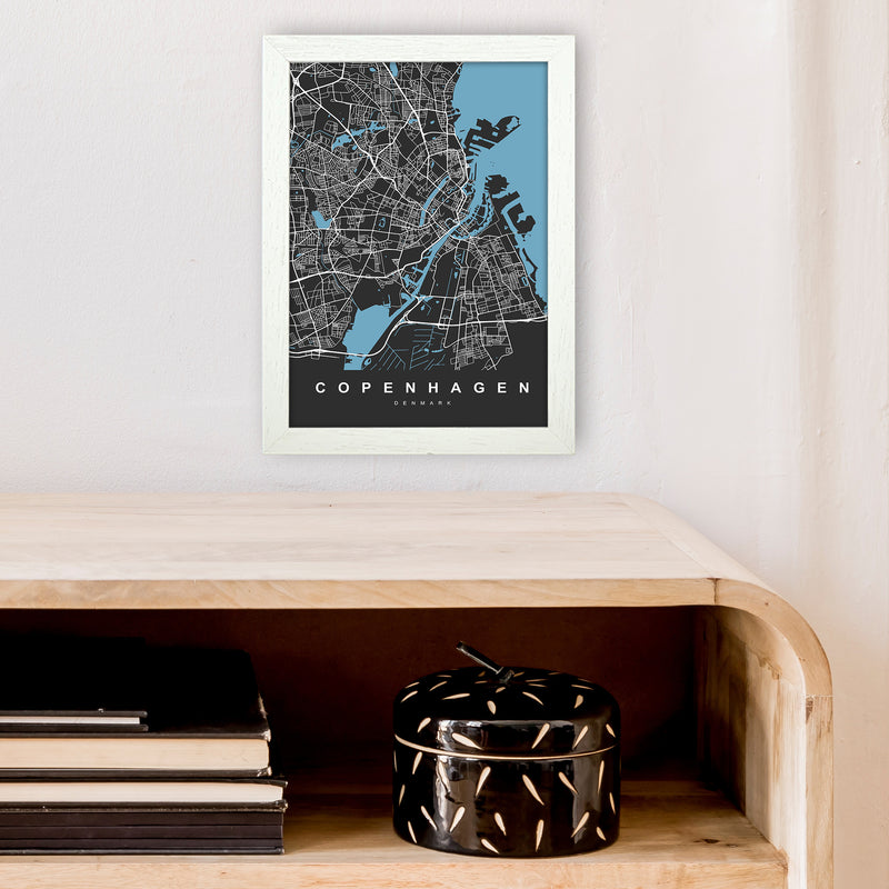Copenhagen II Art Print by UrbanMaps A4 Oak Frame