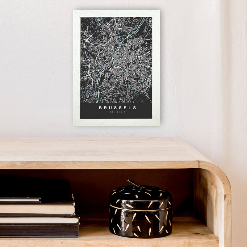Brussel Art Print by UrbanMaps A4 Oak Frame