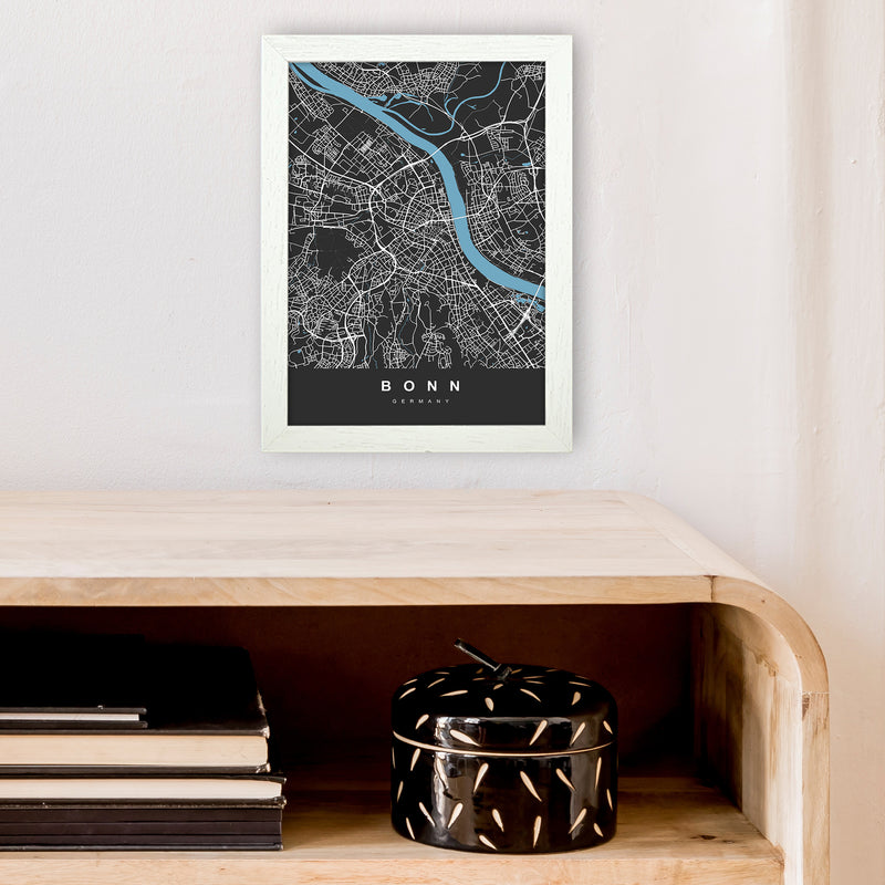 Bonn Art Print by UrbanMaps A4 Oak Frame