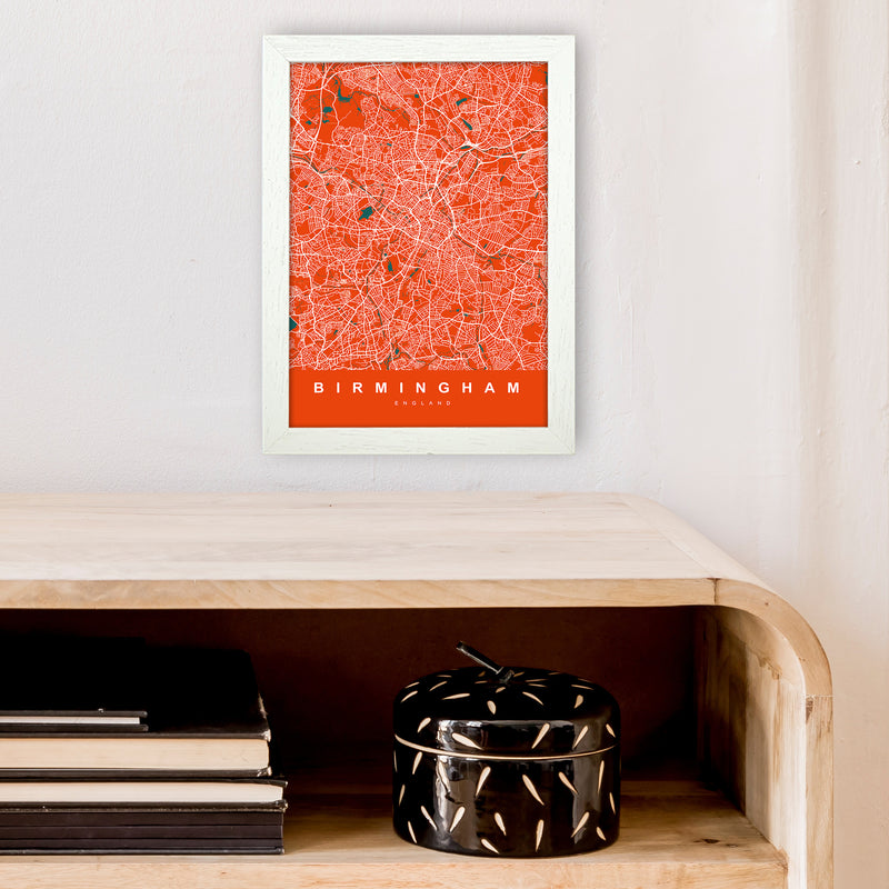 Birmingham I Art Print by UrbanMaps A4 Oak Frame