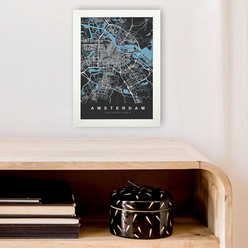 Amsterdam II Art Print by UrbanMaps A4 Oak Frame