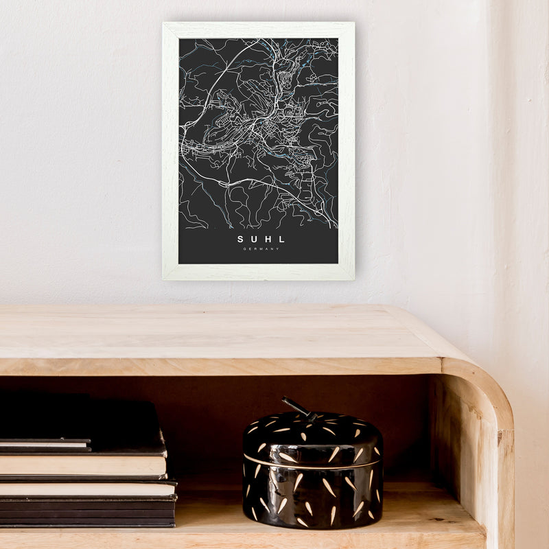Suhl Art Print by UrbanMaps A4 Oak Frame
