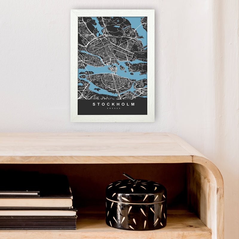 Stockholm Art Print by UrbanMaps A4 Oak Frame