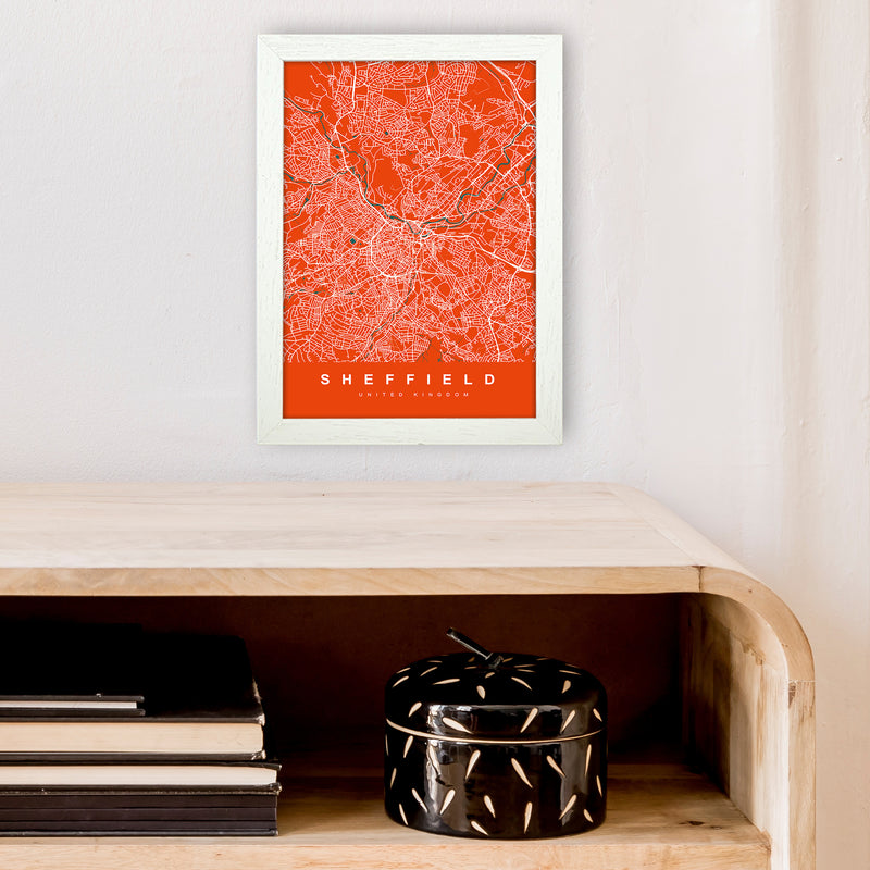 Sheffield I Art Print by UrbanMaps A4 Oak Frame