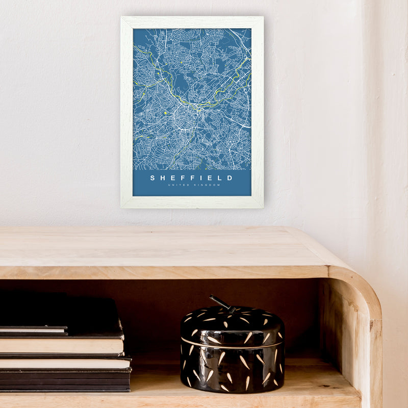 Sheffield II Art Print by UrbanMaps A4 Oak Frame