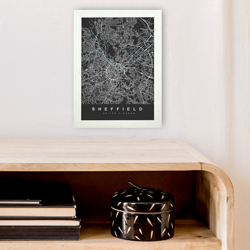 Sheffield III Art Print by UrbanMaps A4 Oak Frame