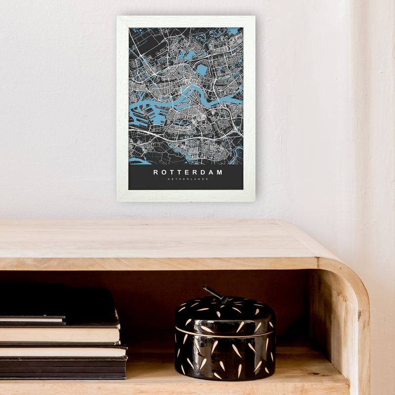 Rotterdam Art Print by UrbanMaps A4 Oak Frame