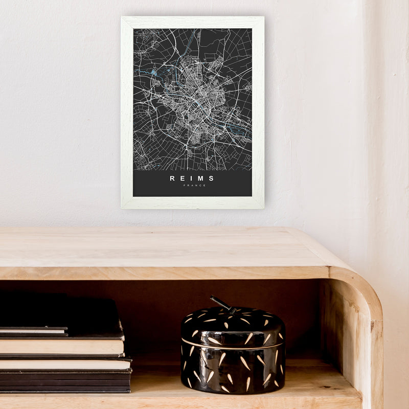 Reims Art Print by UrbanMaps A4 Oak Frame