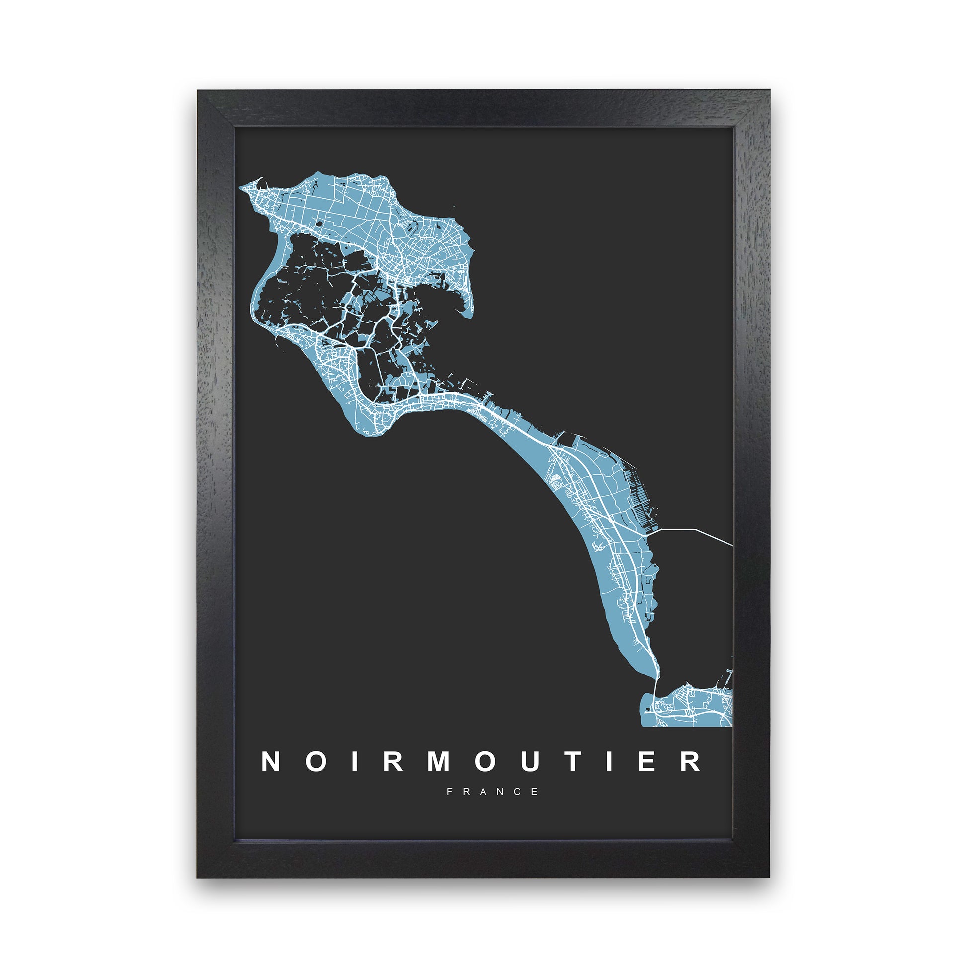 Noirmoutier Art Print by UrbanMaps Black Grain