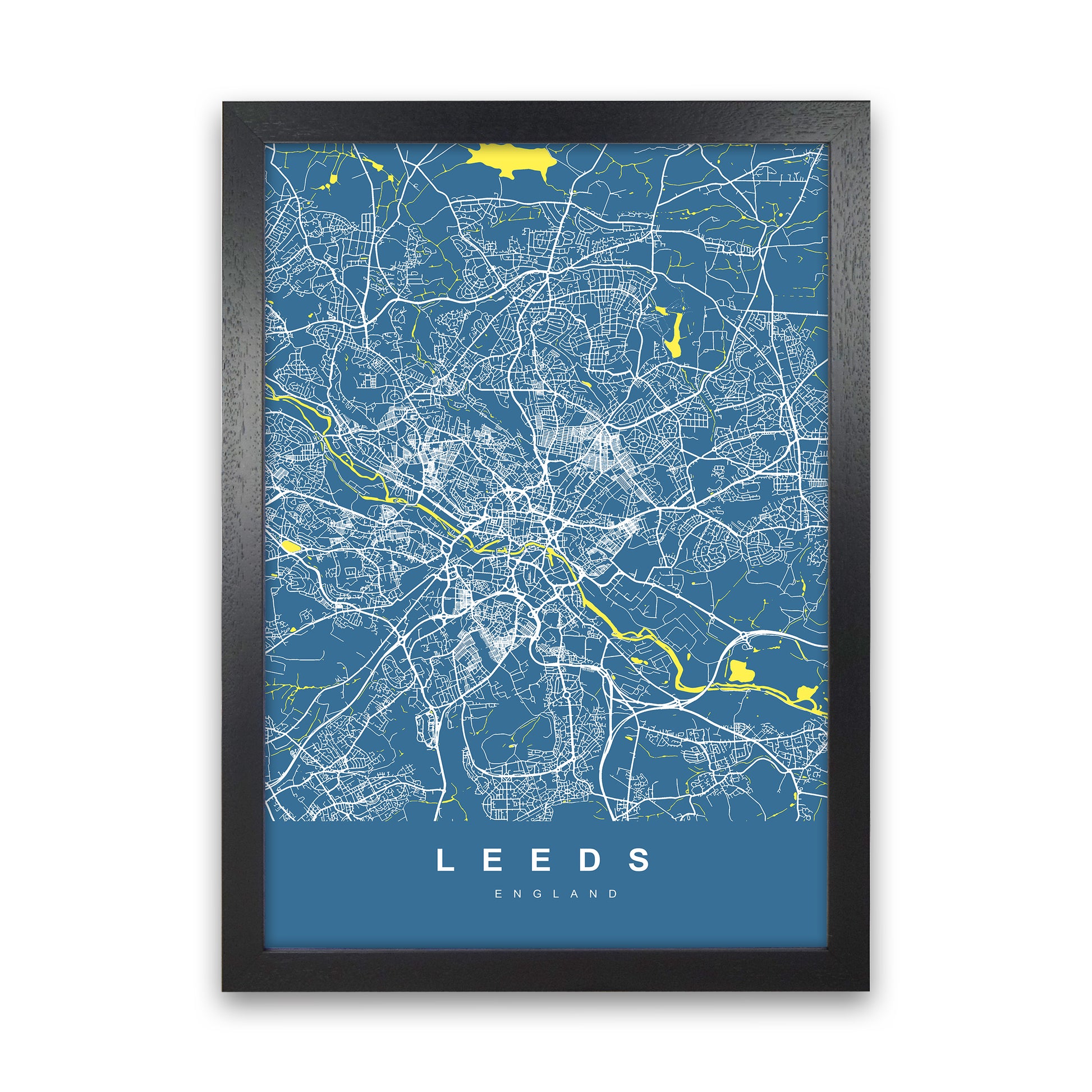 Leeds II Art Print by UrbanMaps Black Grain