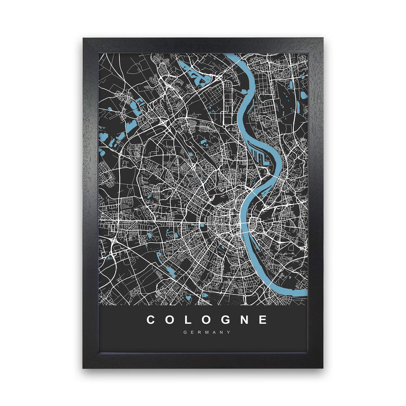 Cologne Art Print by UrbanMaps Black Grain