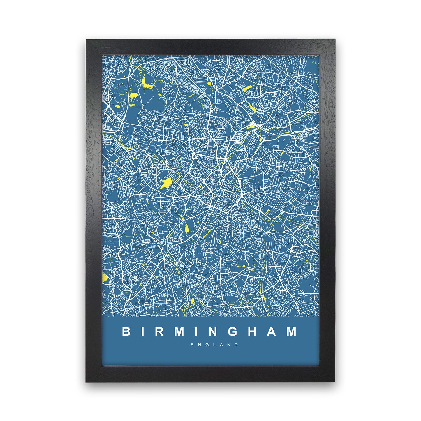 Birmingham II Art Print by UrbanMaps Black Grain