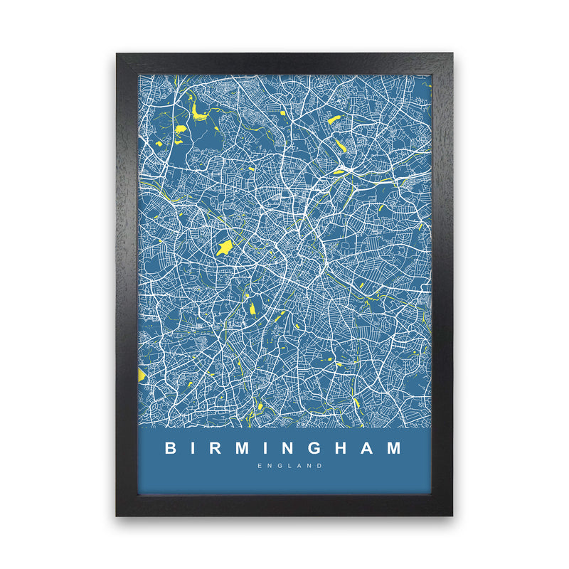 Birmingham II Art Print by UrbanMaps Black Grain