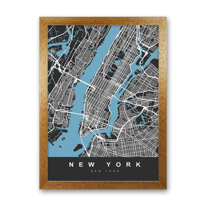 New York II Art Print by UrbanMaps Oak Grain