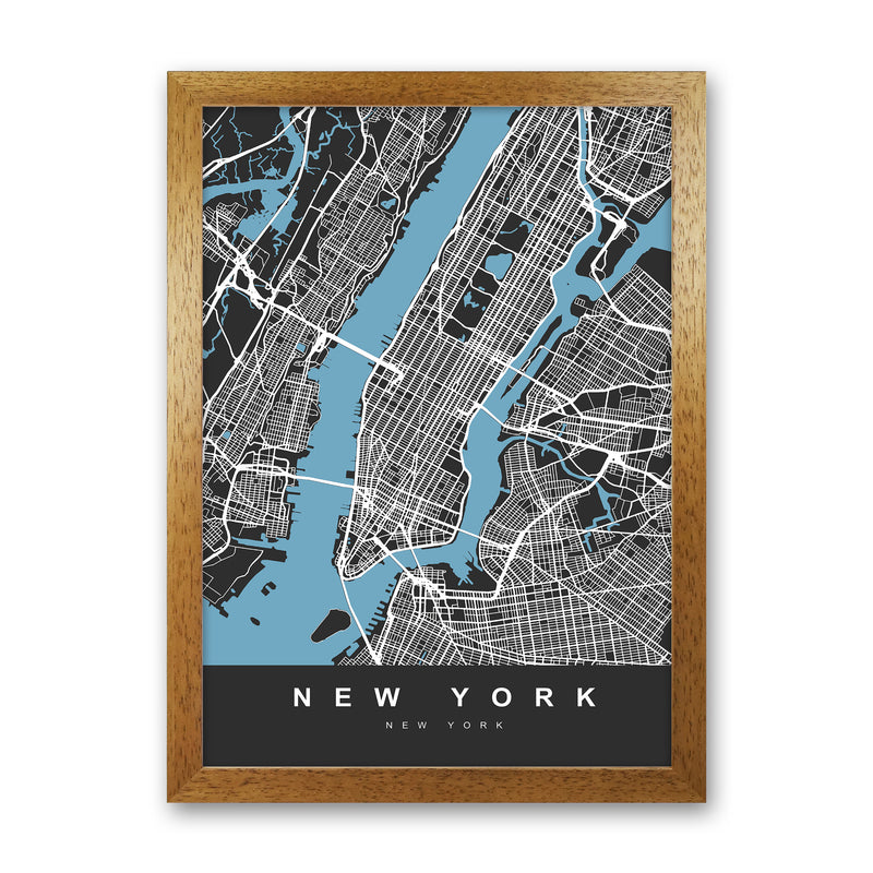 New York II Art Print by UrbanMaps Oak Grain