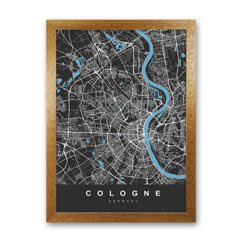 Cologne Art Print by UrbanMaps Oak Grain