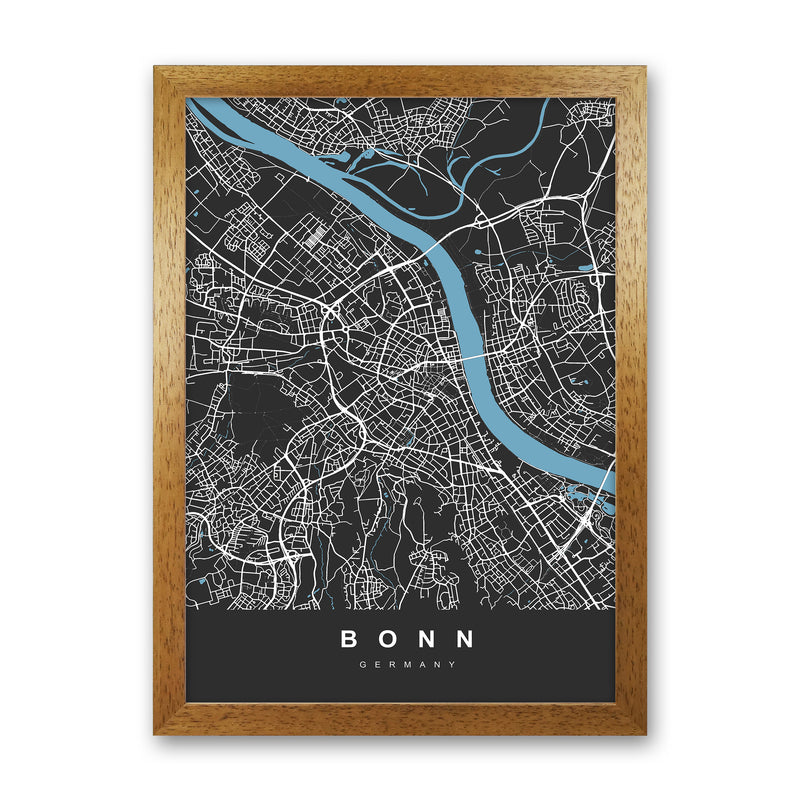 Bonn Art Print by UrbanMaps Oak Grain