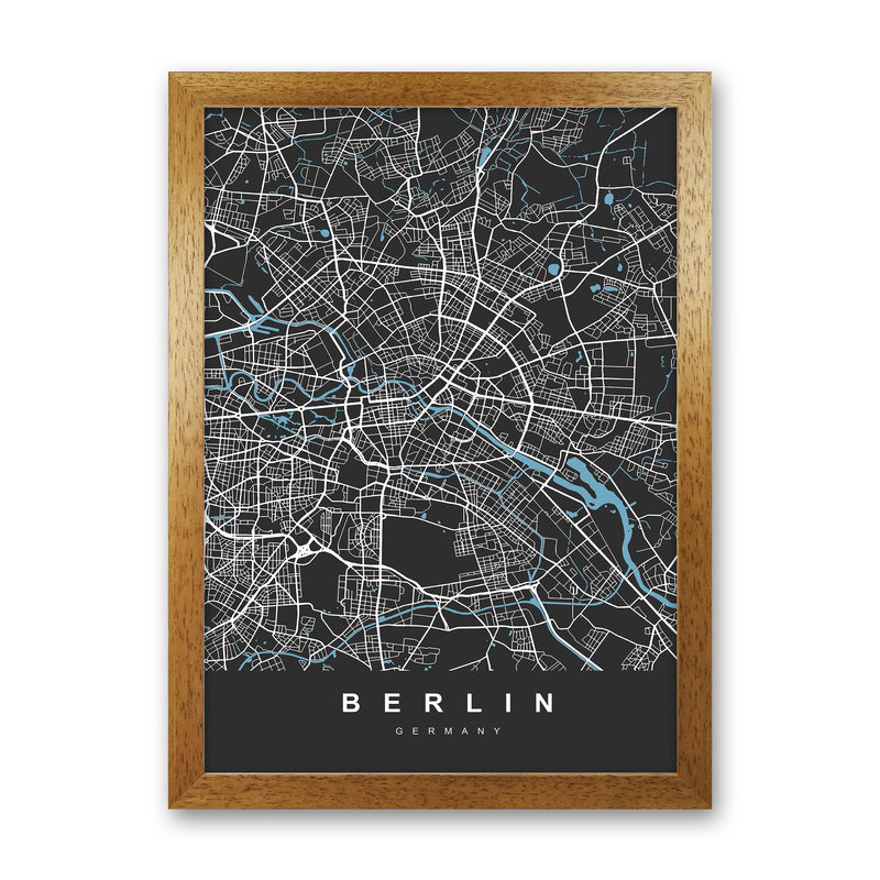 Berlin Art Print by UrbanMaps Oak Grain