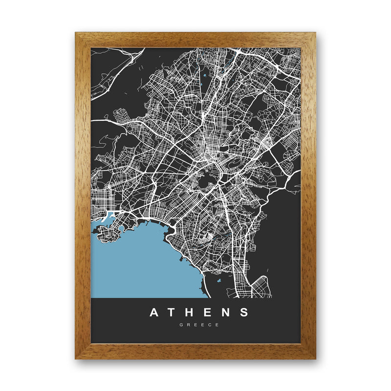 Athens Art Print by UrbanMaps Oak Grain