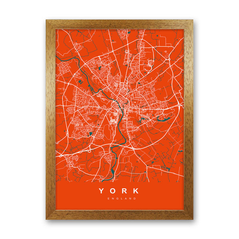 York I Art Print by UrbanMaps Oak Grain