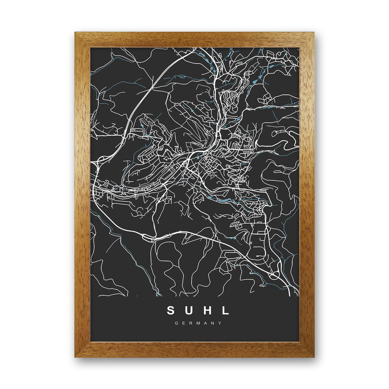 Suhl Art Print by UrbanMaps Oak Grain