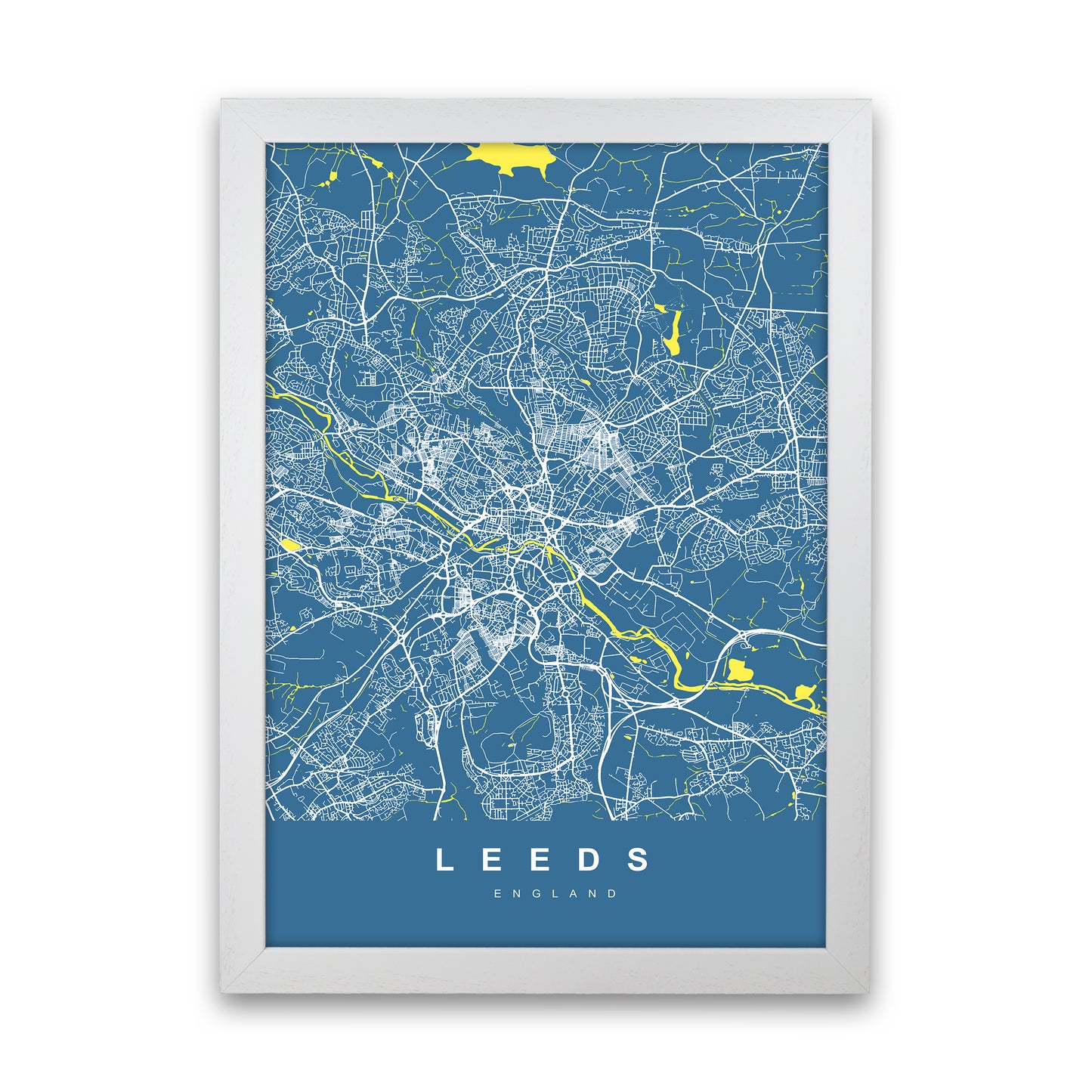 Leeds II Art Print by UrbanMaps White Grain