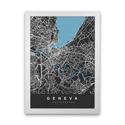 Geneva Art Print by UrbanMaps White Grain