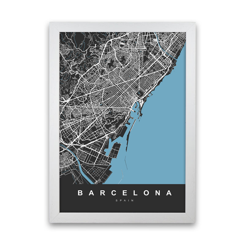 Barcelona Art Print by UrbanMaps White Grain