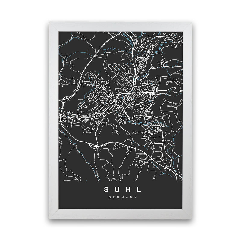 Suhl Art Print by UrbanMaps White Grain