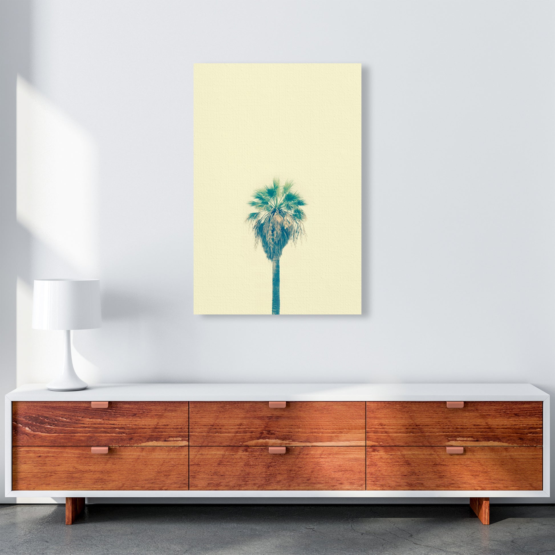 Yellow Palm Tree Photography Print by Victoria Frost A1 Canvas