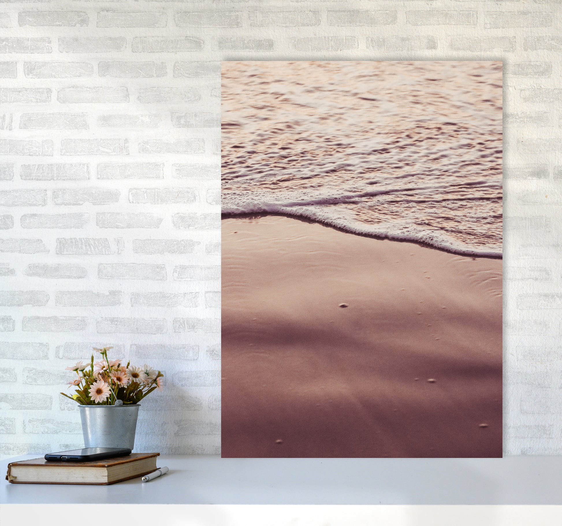 Sunset Waves Photography Print by Victoria Frost A1 Black Frame