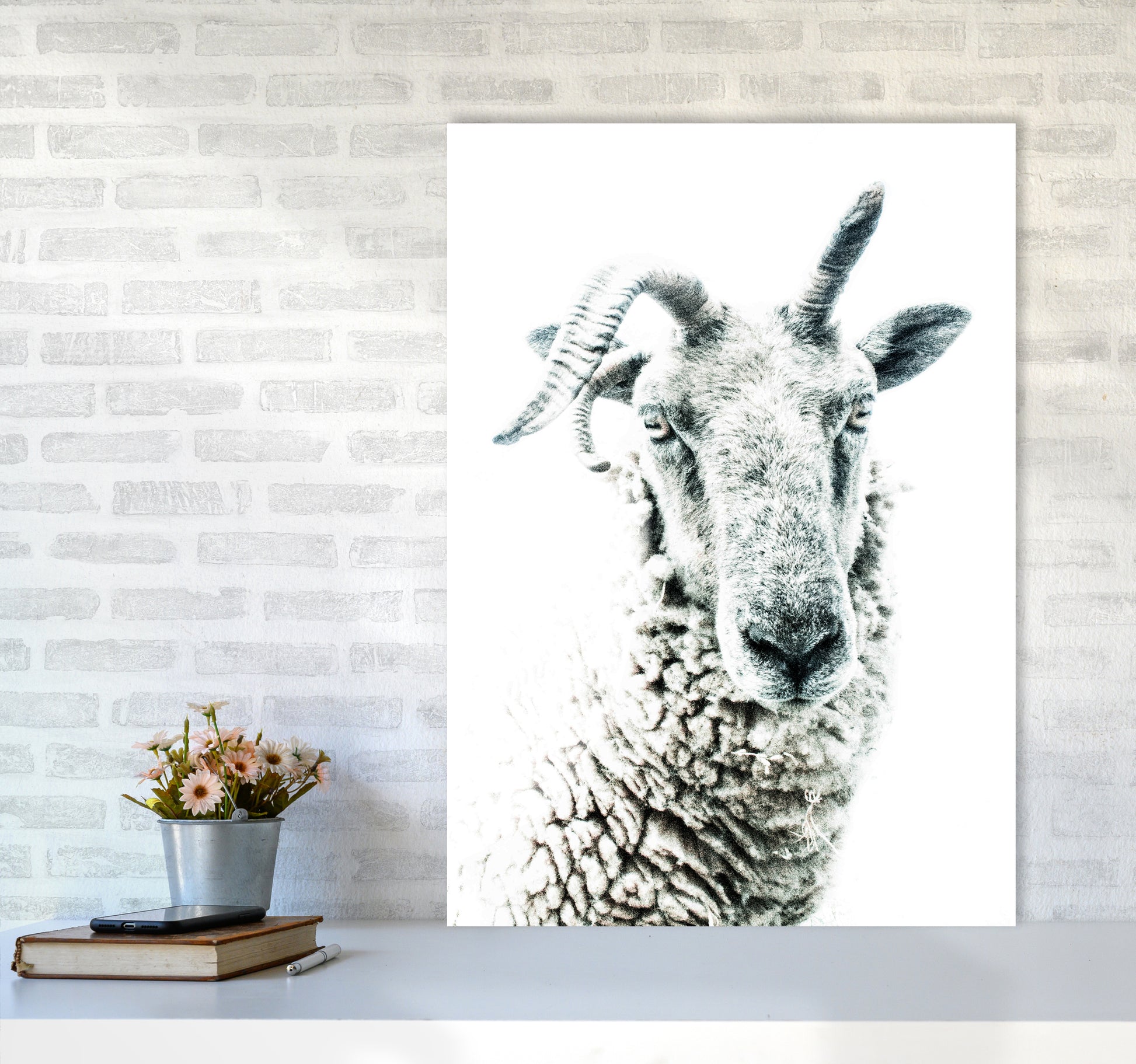 Sheep Photography Print by Victoria Frost A1 Black Frame