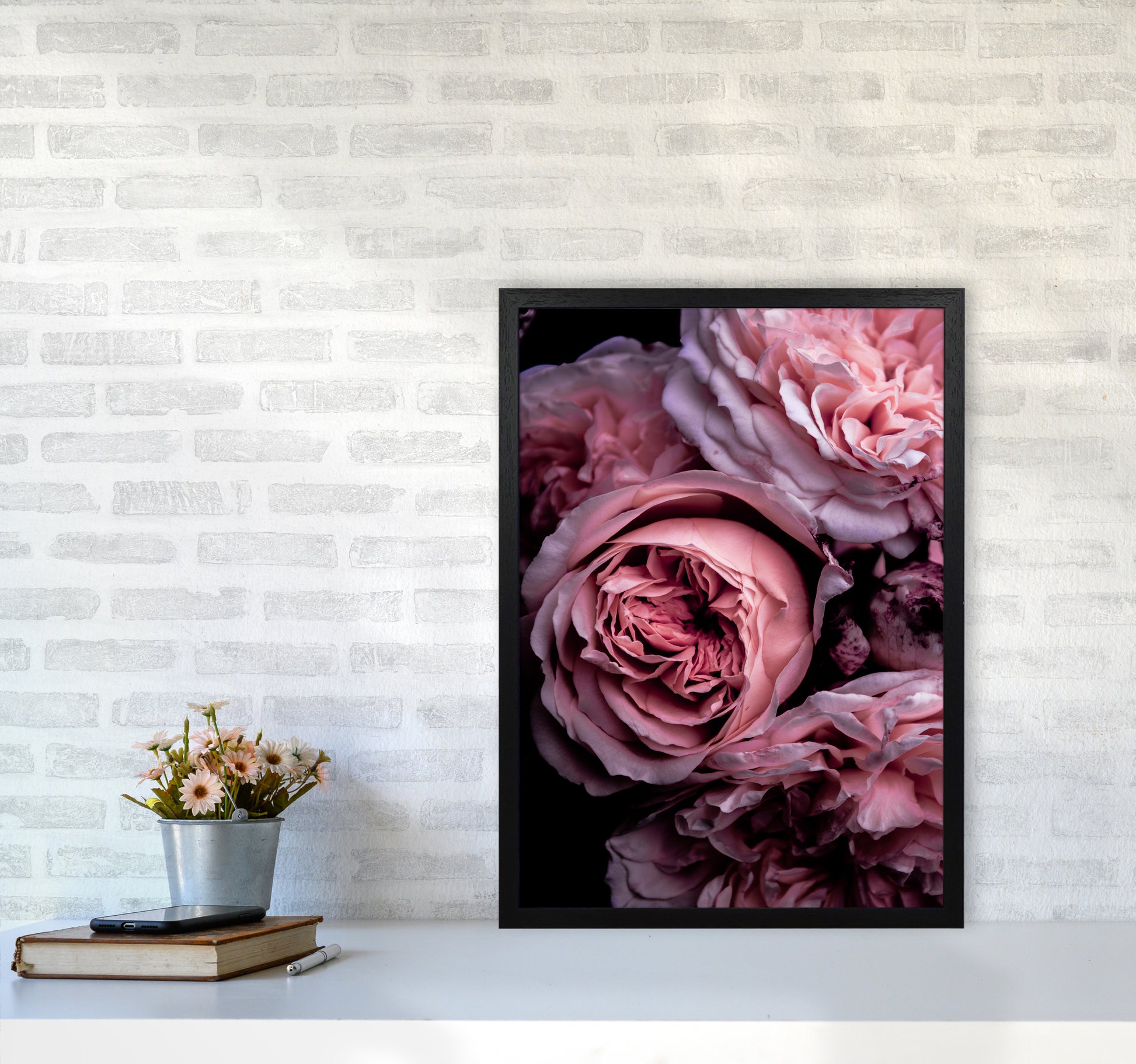 Vintage Pink Photography Print by Victoria Frost A2 White Frame