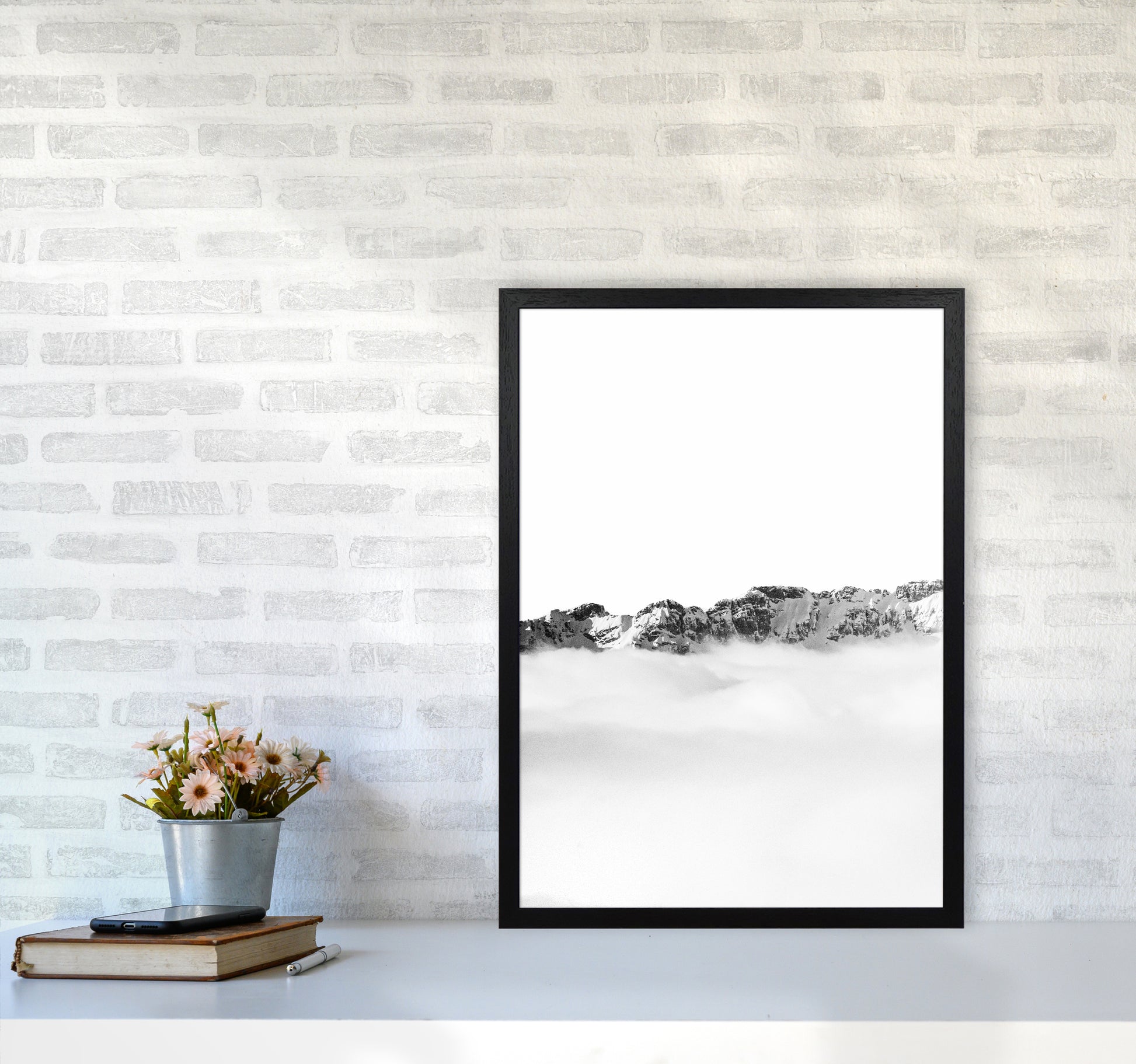 Mountains Divide Photography Print by Victoria Frost A2 White Frame