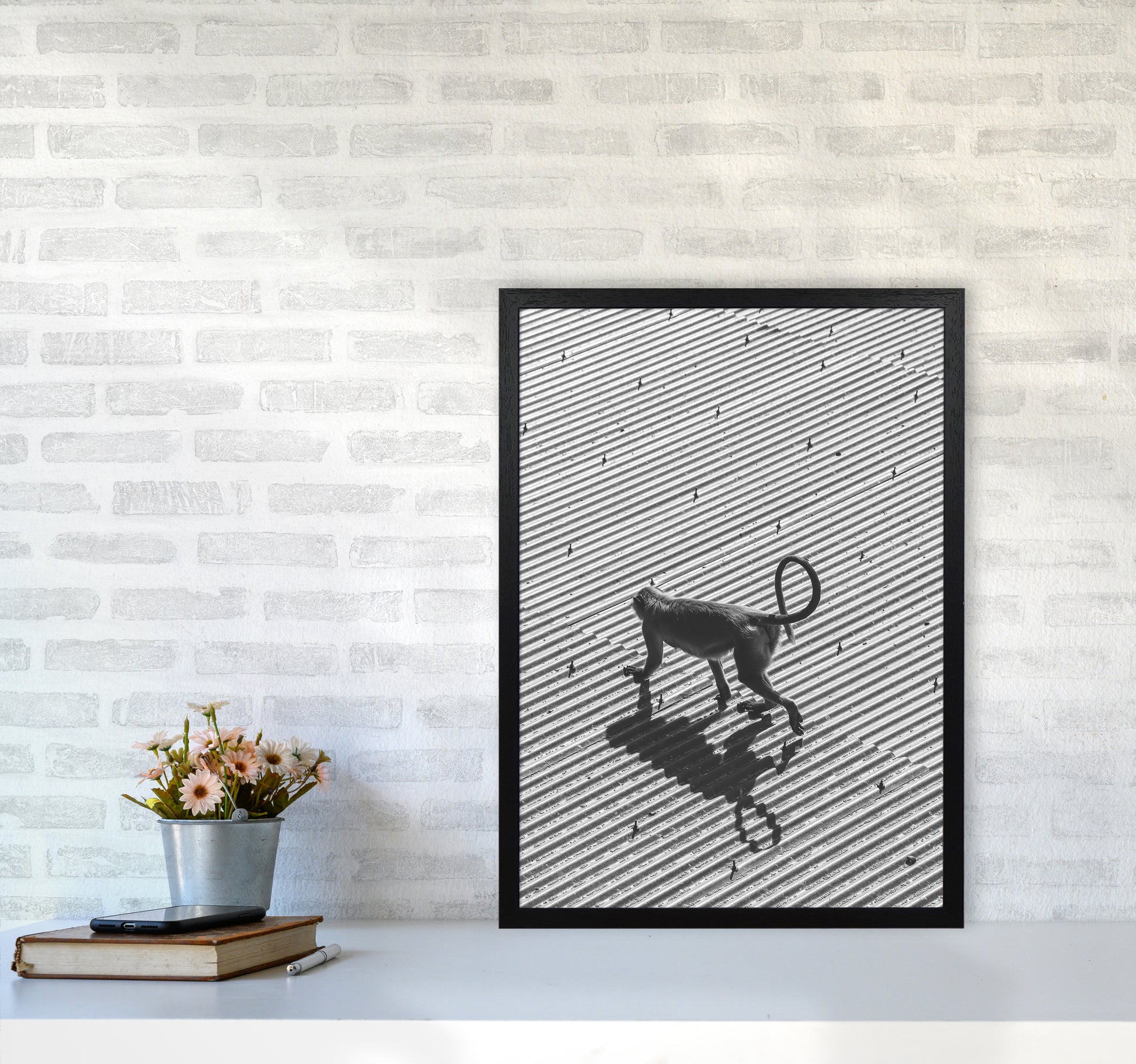 Monkey Buisness Photography Print by Victoria Frost A2 White Frame