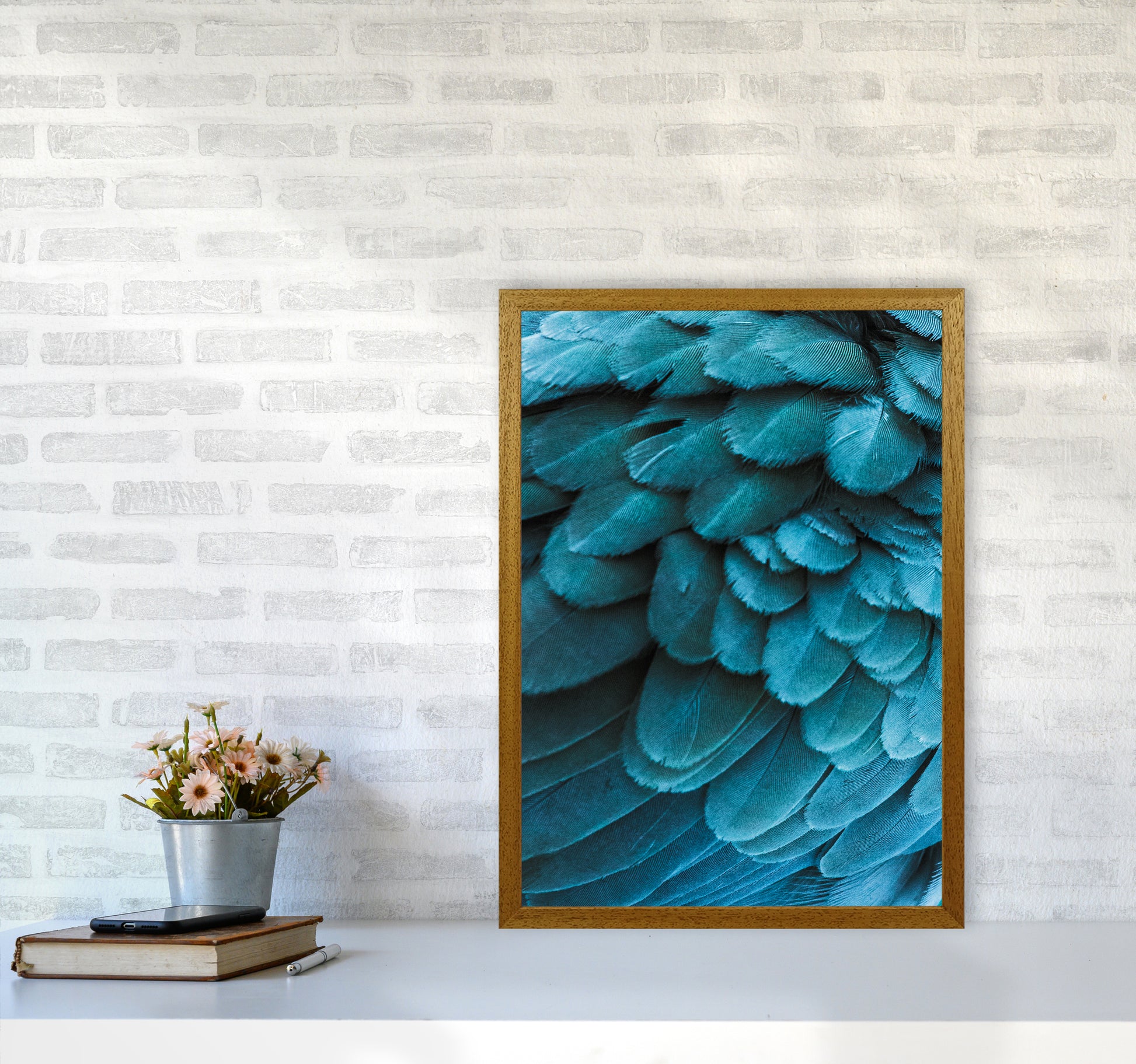 Blue Feathers Photography Print by Victoria Frost A2 Print Only