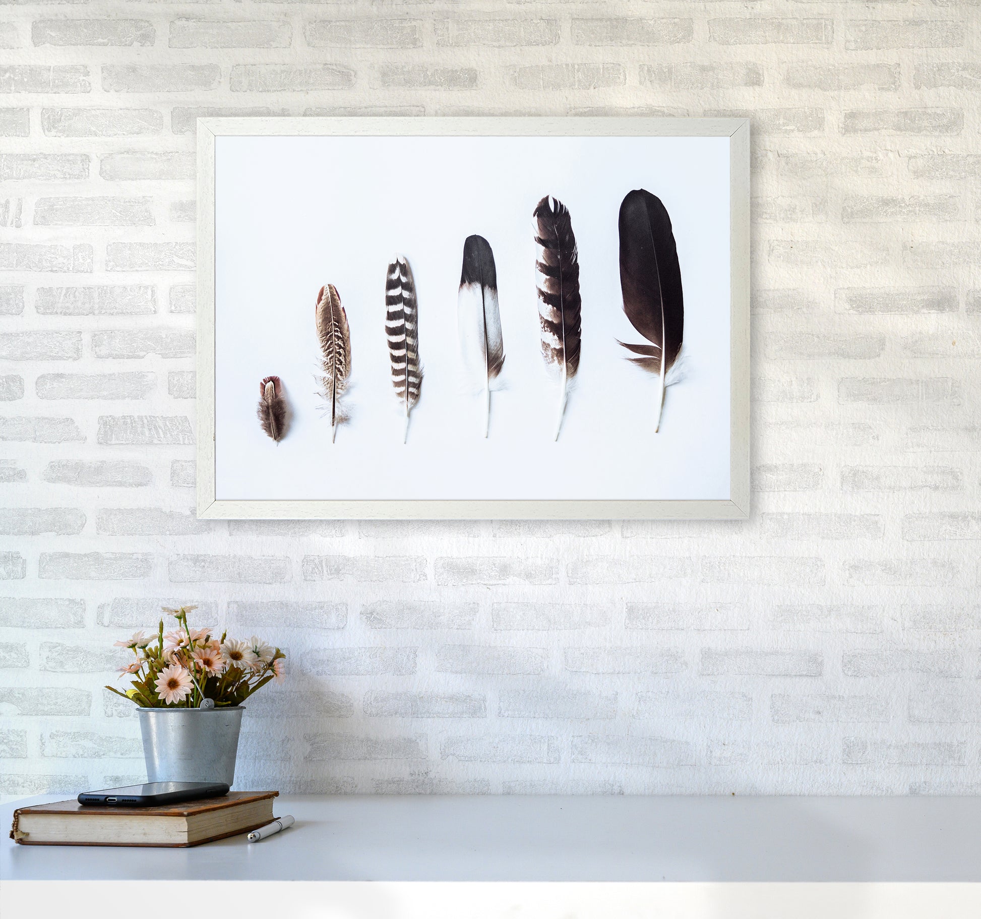 Feathers II Photography Print by Victoria Frost A2 Oak Frame