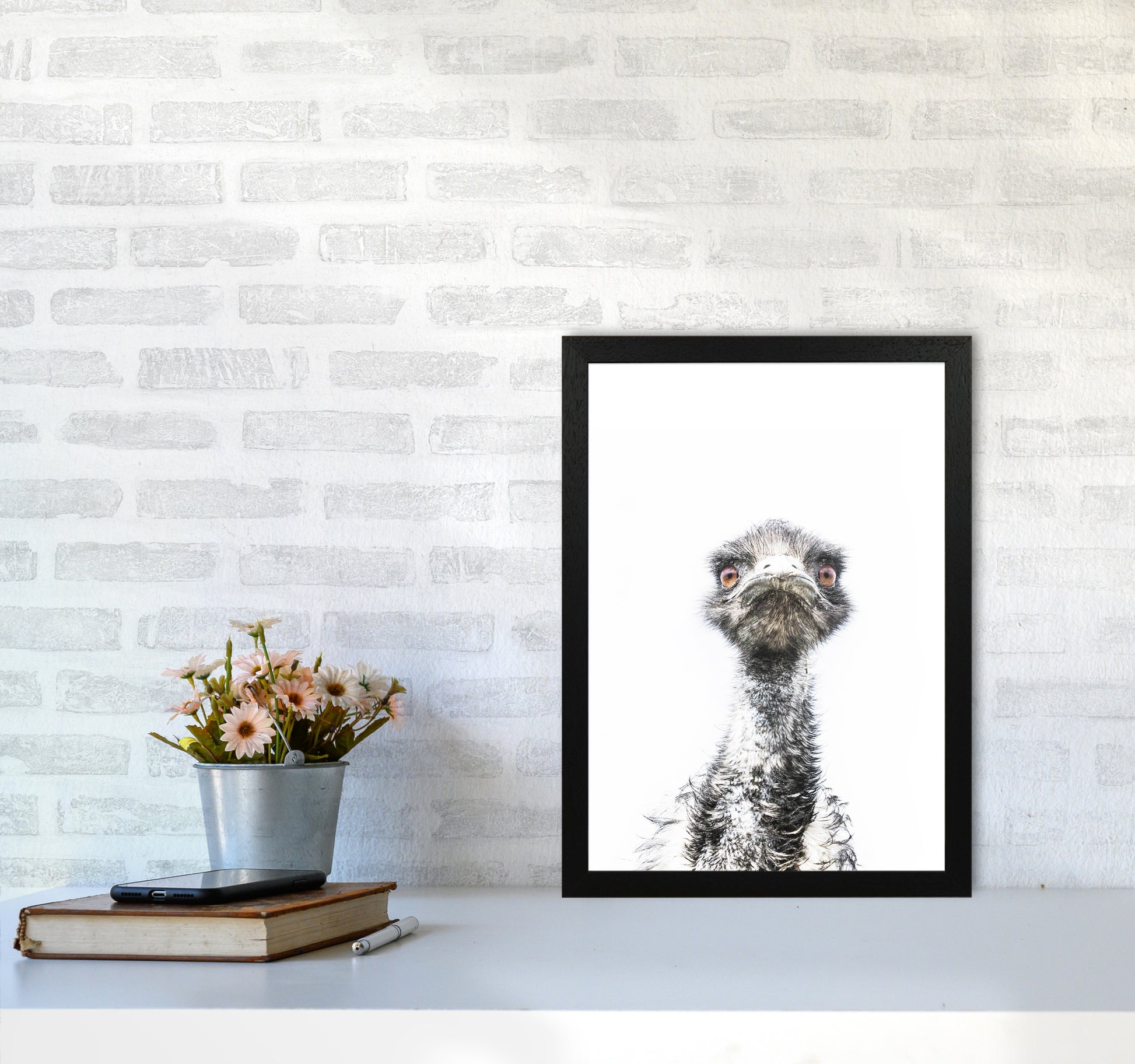 E.M.U Photography Print by Victoria Frost A3 White Frame