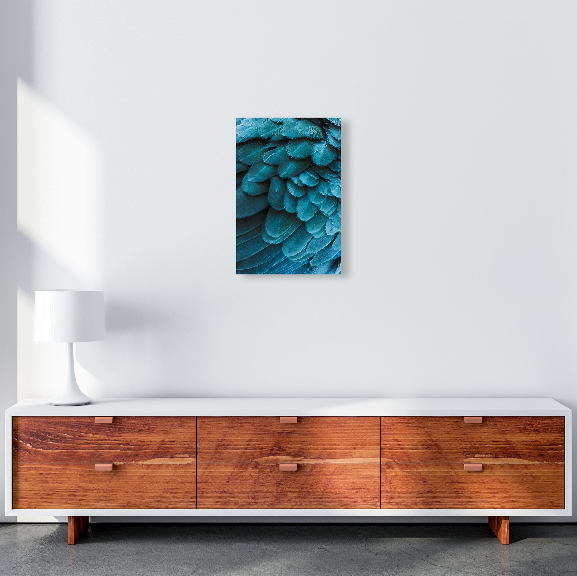Blue Feathers Photography Print by Victoria Frost A3 Canvas