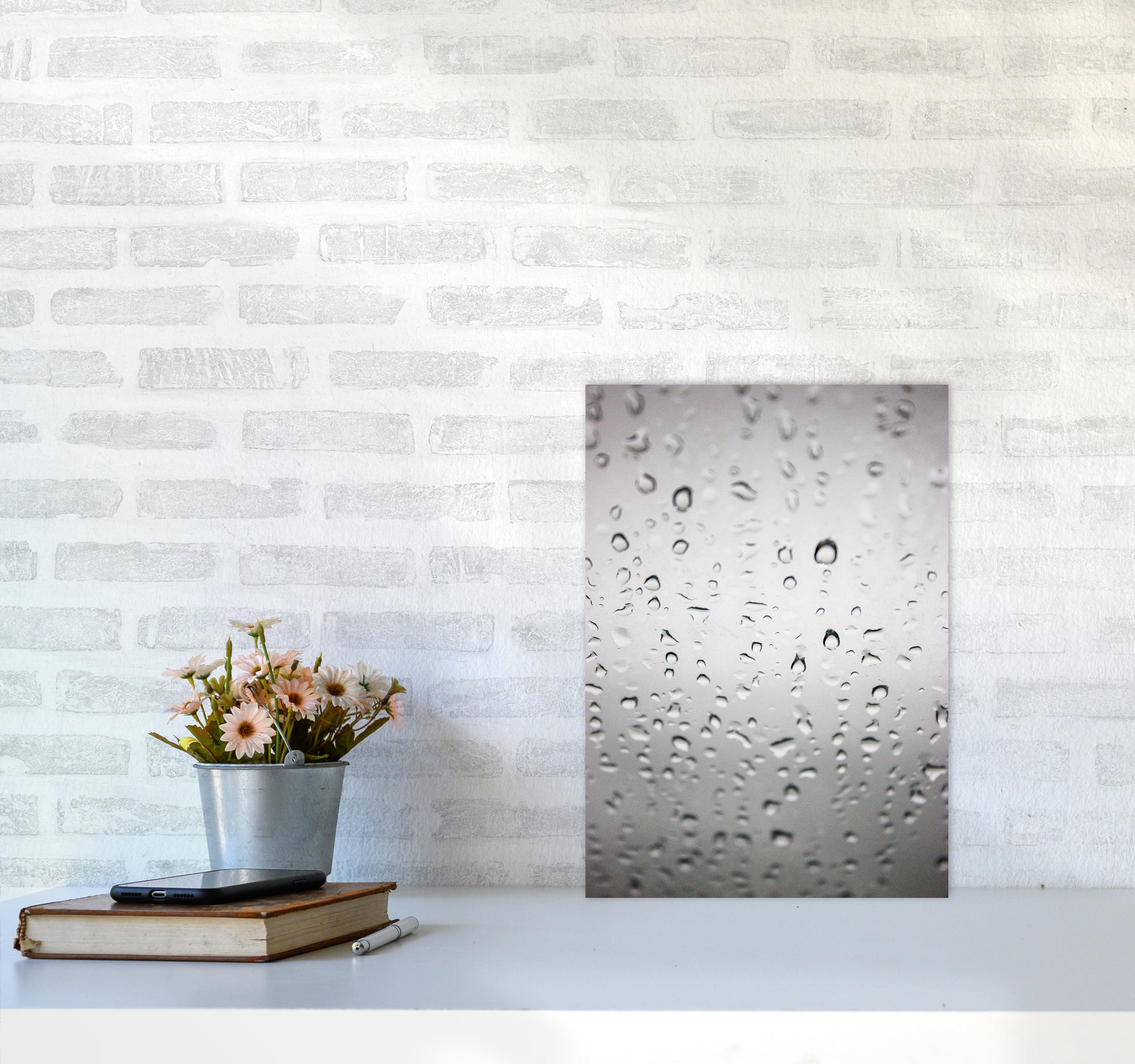 Touch of Rain Photography Print by Victoria Frost A3 Black Frame