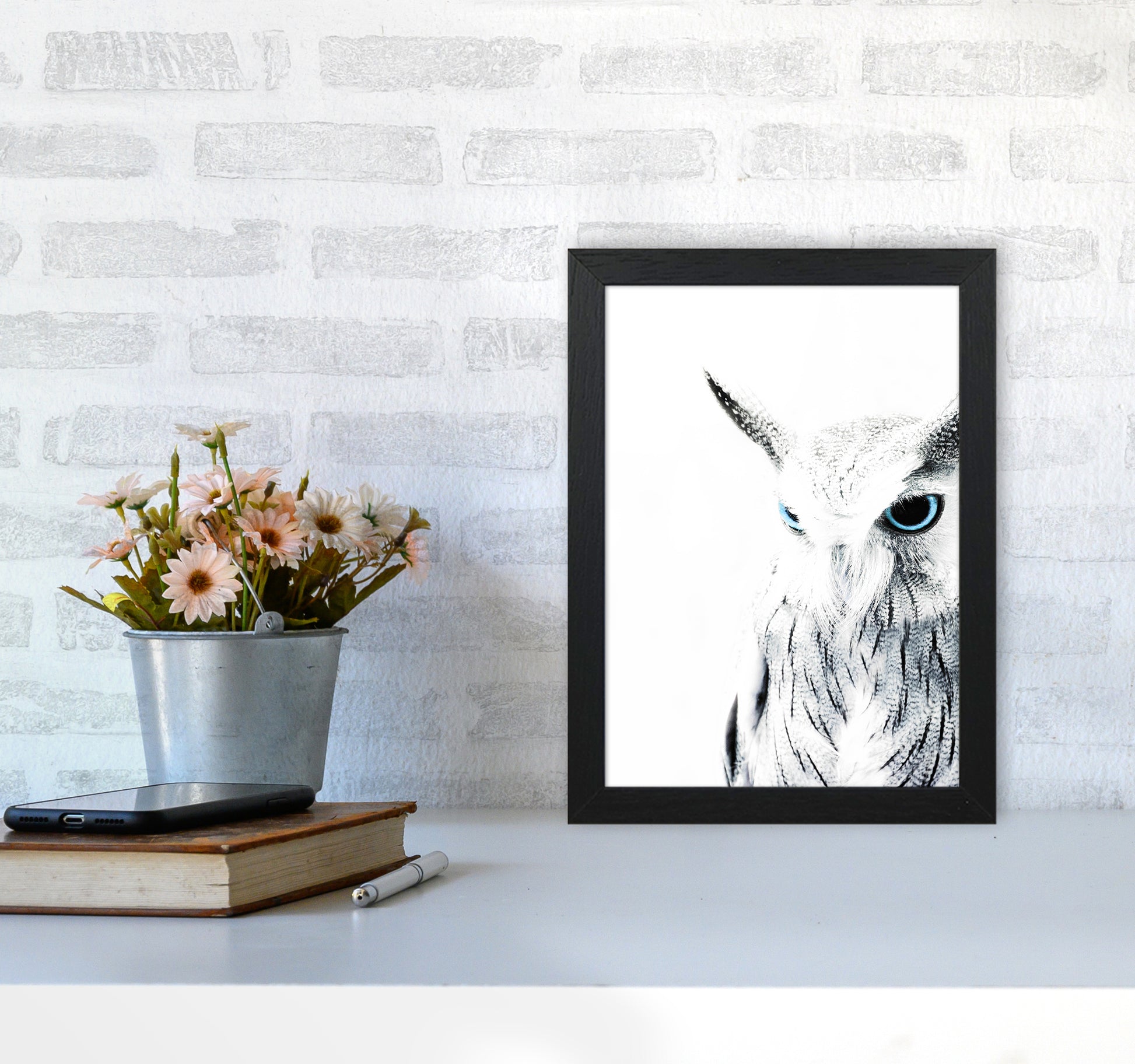 Owl I Photography Print by Victoria Frost A4 White Frame