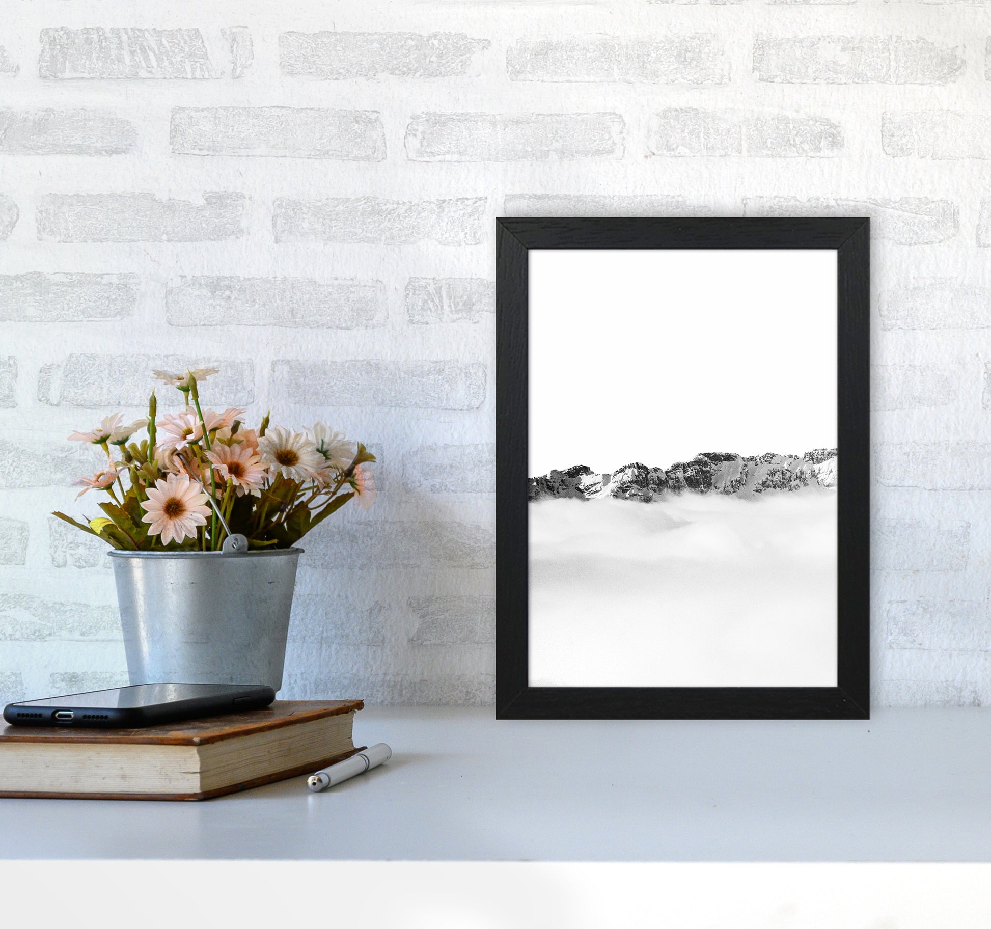 Mountains Divide Photography Print by Victoria Frost A4 White Frame